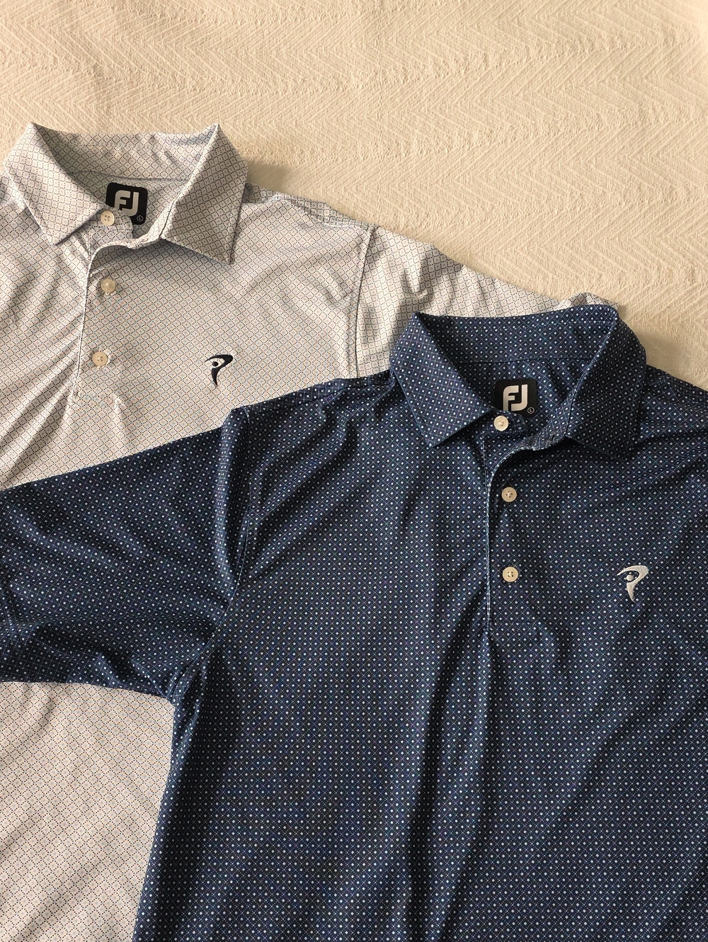 [Lot of 2] FootJoy ProDry Golf Polo Shirts - Micro-Geometric Prints - Large